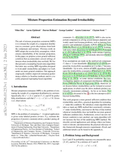 Mixture Proportion Estimation Beyond Irreducibility