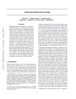 Calibrating Multimodal Learning