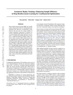 Symmetric Replay Training: Enhancing Sample Efficiency in Deep
  Reinforcement Learning for Combinatorial Optimization