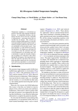 KL-Divergence Guided Temperature Sampling