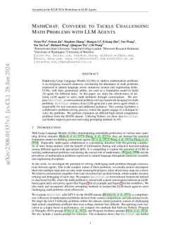 MathChat: Converse to Tackle Challenging Math Problems with LLM Agents