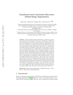 Transformer-based Annotation Bias-aware Medical Image Segmentation