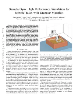 Granular Gym: High Performance Simulation for Robotic Tasks with
  Granular Materials