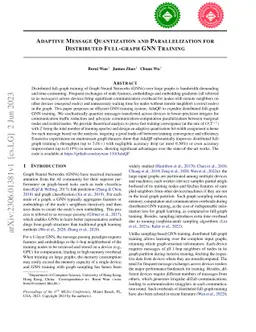 Adaptive Message Quantization and Parallelization for Distributed
  Full-graph GNN Training