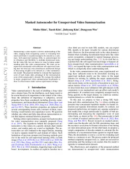 Masked Autoencoder for Unsupervised Video Summarization