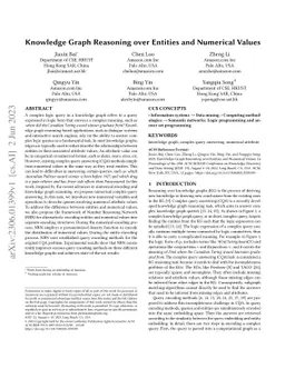 Knowledge Graph Reasoning over Entities and Numerical Values