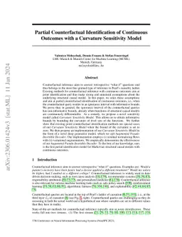 Partial Counterfactual Identification of Continuous Outcomes with a
  Curvature Sensitivity Model