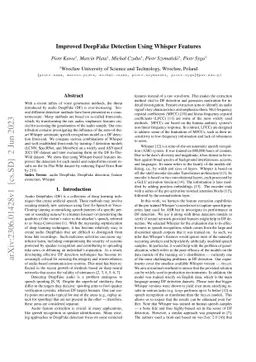 Improved DeepFake Detection Using Whisper Features