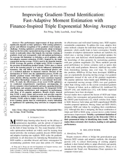 Improving Gradient-Trend Identification: Fast-Adaptive Moment Estimation
  with Finance-Inspired Triple Exponential Moving Average