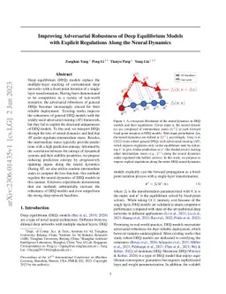 Improving Adversarial Robustness of DEQs with Explicit Regulations Along
  the Neural Dynamics