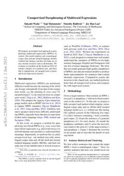 Unsupervised Paraphrasing of Multiword Expressions