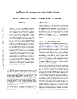 dugMatting: Decomposed-Uncertainty-Guided Matting