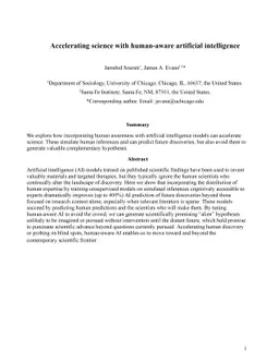 Accelerating science with human-aware artificial intelligence
