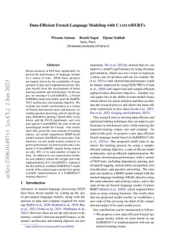 Data-Efficient French Language Modeling with CamemBERTa