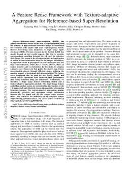 A Feature Reuse Framework with Texture-adaptive Aggregation for
  Reference-based Super-Resolution