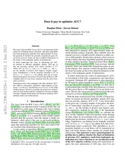 Does it pay to optimize AUC?