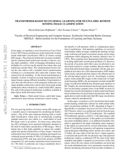 Transformer-based Multi-Modal Learning for Multi Label Remote Sensing
  Image Classification