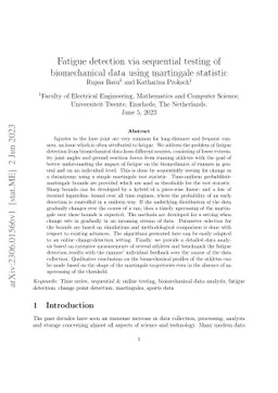 Fatigue detection via sequential testing of biomechanical data using
  martingale statistic