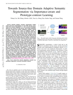 Towards Source-free Domain Adaptive Semantic Segmentation via
  Importance-aware and Prototype-contrast Learning