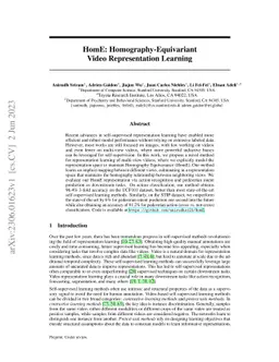HomE: Homography-Equivariant Video Representation Learning