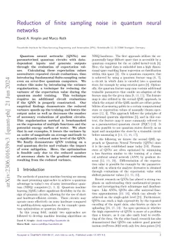 Reduction of finite sampling noise in quantum neural networks