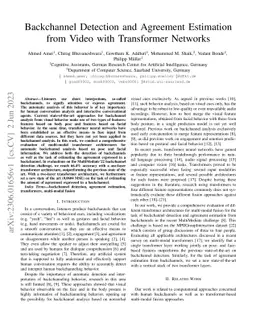 Backchannel Detection and Agreement Estimation from Video with
  Transformer Networks