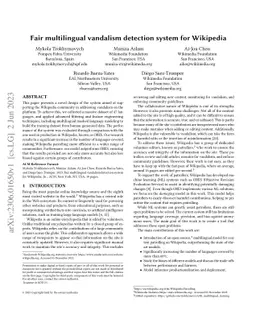 Fair multilingual vandalism detection system for Wikipedia