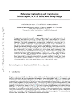 Balancing Exploration and Exploitation: Disentangled $β$-CVAE in De
  Novo Drug Design