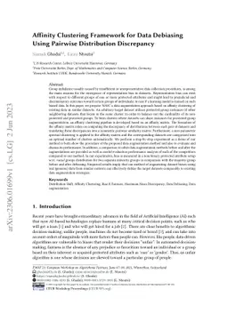 Affinity Clustering Framework for Data Debiasing Using Pairwise
  Distribution Discrepancy