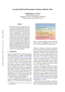 Learning Multi-Step Reasoning by Solving Arithmetic Tasks