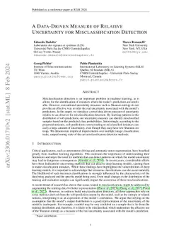 A Data-Driven Measure of Relative Uncertainty for Misclassification
  Detection