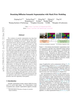 Denoising Diffusion Semantic Segmentation with Mask Prior Modeling