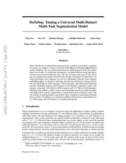 DaTaSeg: Taming a Universal Multi-Dataset Multi-Task Segmentation Model