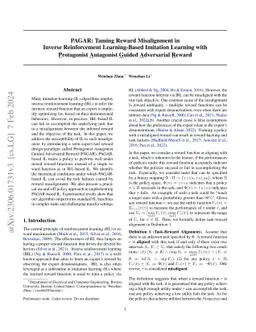 PAGAR: Taming Reward Misalignment in Inverse Reinforcement
  Learning-Based Imitation Learning with Protagonist Antagonist Guided
  Adversarial Reward