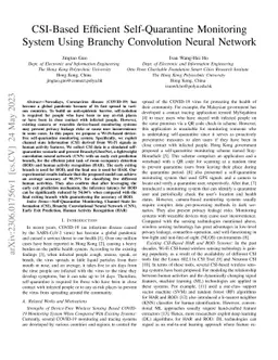 CSI-Based Efficient Self-Quarantine Monitoring System Using Branchy
  Convolution Neural Network