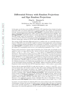Differential Privacy with Random Projections and Sign Random Projections