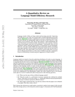A Quantitative Review on Language Model Efficiency Research