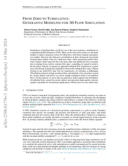 From Zero to Turbulence: Generative Modeling for 3D Flow Simulation