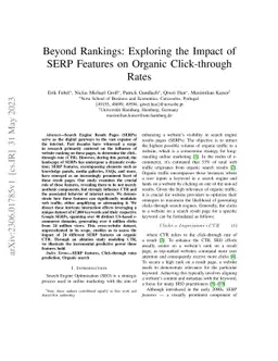 Beyond Rankings: Exploring the Impact of SERP Features on Organic
  Click-through Rates
