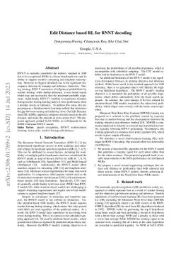 Edit Distance based RL for RNNT decoding
