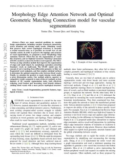 Morphology Edge Attention Network and Optimal Geometric Matching
  Connection model for vascular segmentation