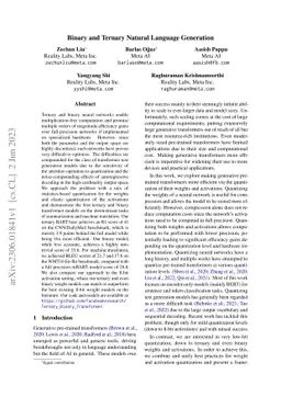 Binary and Ternary Natural Language Generation