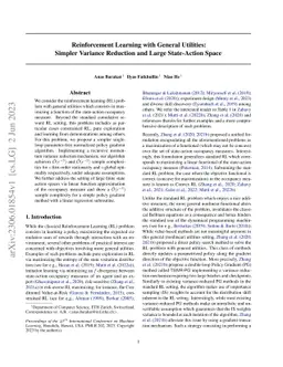 Reinforcement Learning with General Utilities: Simpler Variance
  Reduction and Large State-Action Space