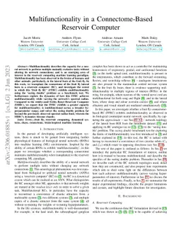 Multifunctionality in a Connectome-Based Reservoir Computer