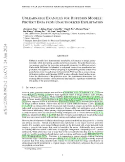 Unlearnable Examples for Diffusion Models: Protect Data from
  Unauthorized Exploitation