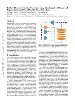 In-the-wild Speech Emotion Conversion Using Disentangled Self-Supervised
  Representations and Neural Vocoder-based Resynthesis