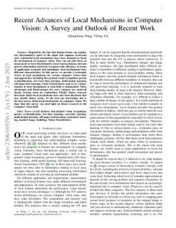 Recent Advances of Local Mechanisms in Computer Vision: A Survey and
  Outlook of Recent Work