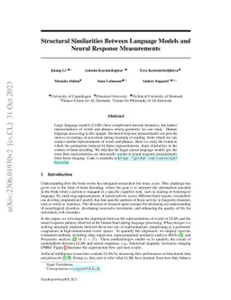 Structural Similarities Between Language Models and Neural Response
  Measurements