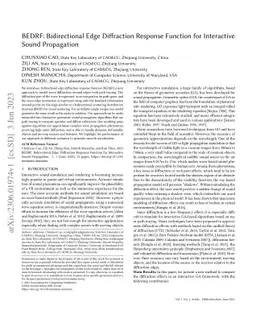 BEDRF: Bidirectional Edge Diffraction Response Function for Interactive
  Sound Propagation