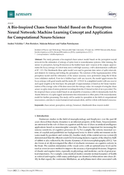 A Bio-Inspired Chaos Sensor Model Based on the Perceptron Neural
  Network: Machine Learning Concept and Application for Computational
  Neuro-Science